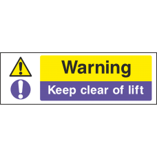 Warning Keep Clear Of Lift